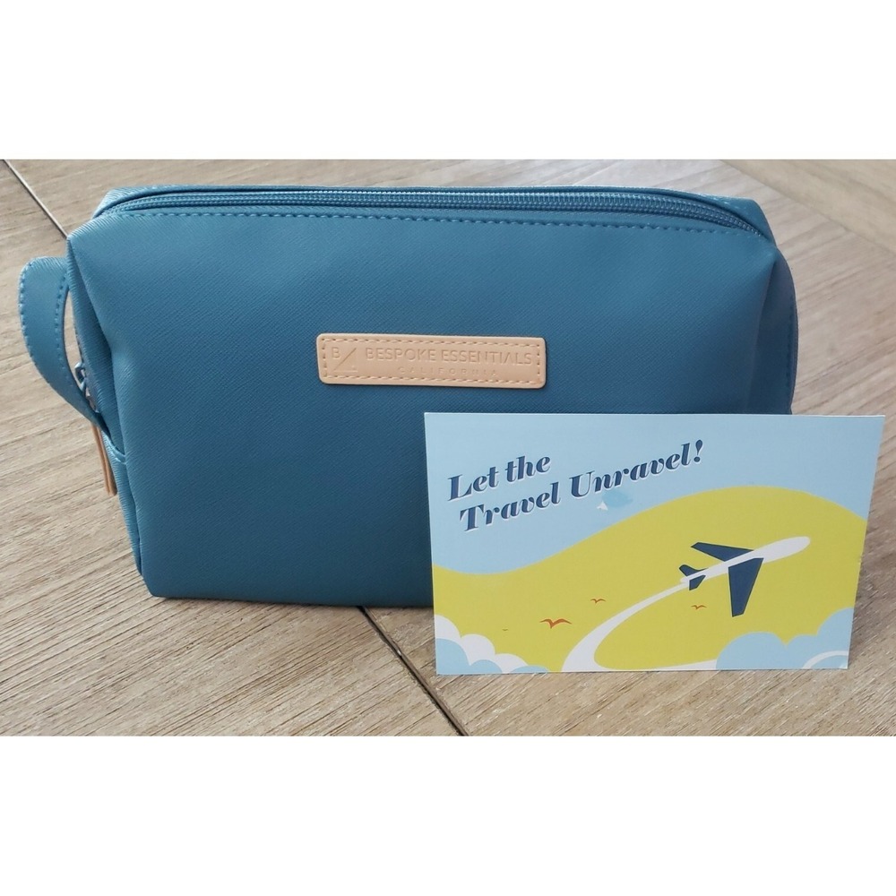 Smoky Aqua Green Bespoke Essentials California Toiletries/Makeup Bag